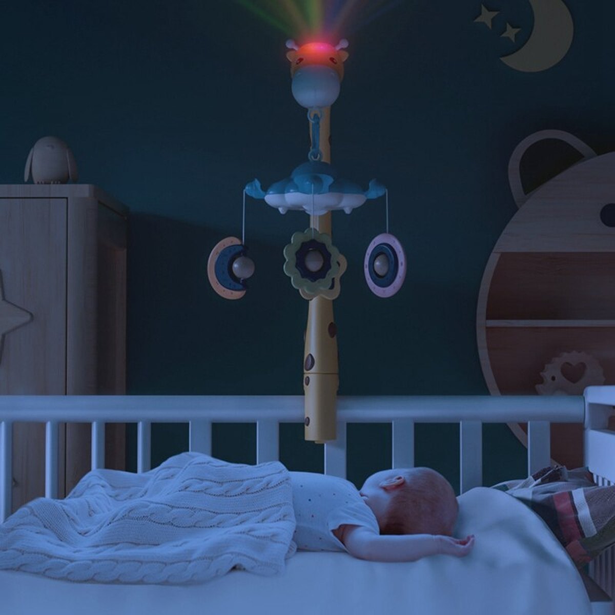 Baby Rattle Mobile Music Box Night Light