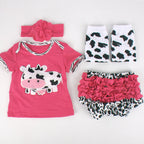 Baby Short Sleeve T-shirt Socks Headband Set