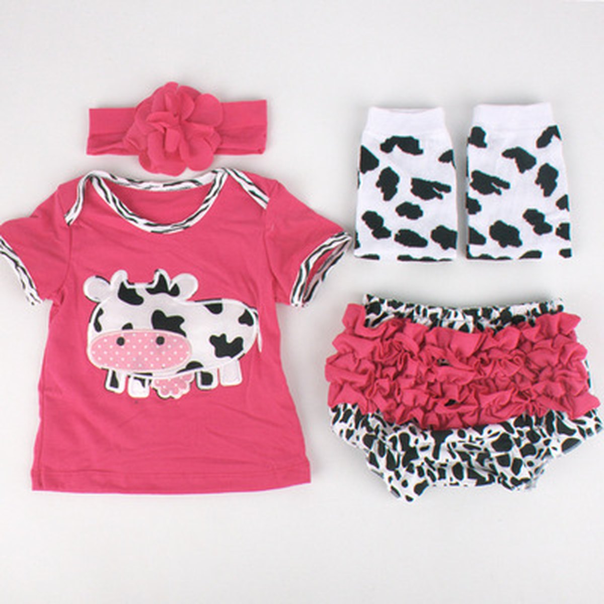 Baby Short Sleeve T-shirt Socks Headband Set