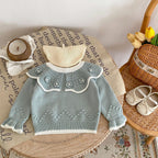 Baby Toddler Handmade Ruffle Collar Pullover Sweater