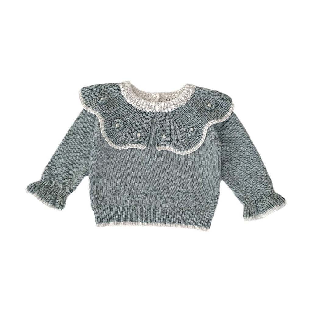 Baby Toddler Handmade Ruffle Collar Pullover Sweater