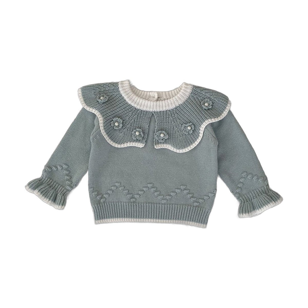 Baby Toddler Handmade Ruffle Collar Pullover Sweater