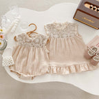 Baby Waffle Lace Romper