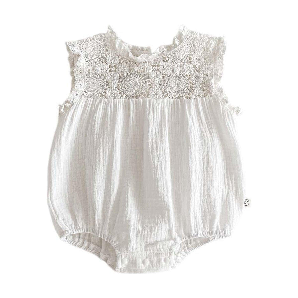 Baby Waffle Lace Romper