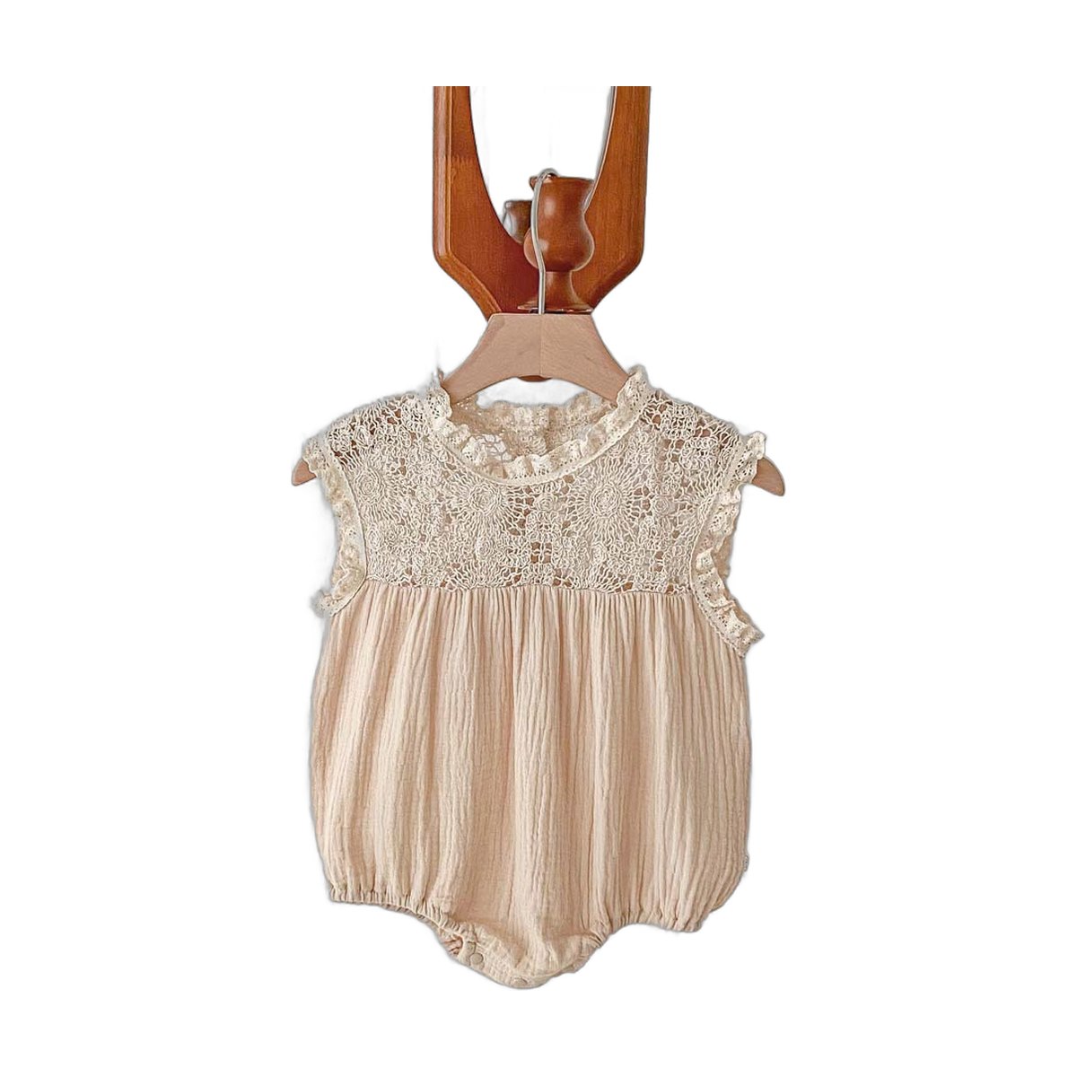 Baby Waffle Lace Romper