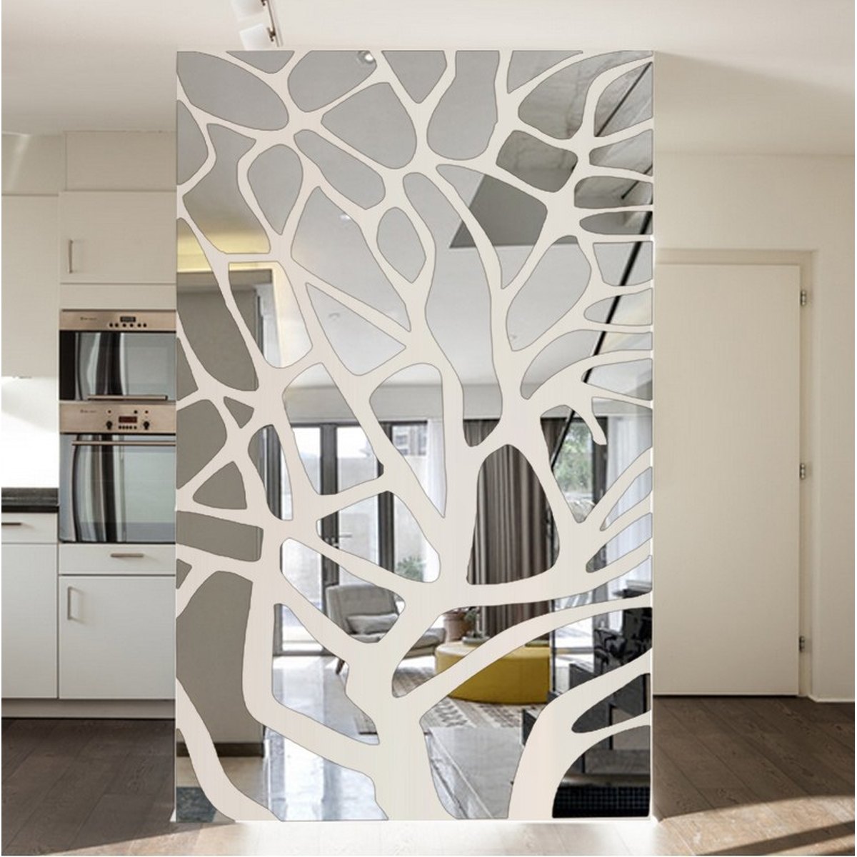 Background Wall Mirror Mosaic Geometric Decorative Stickers