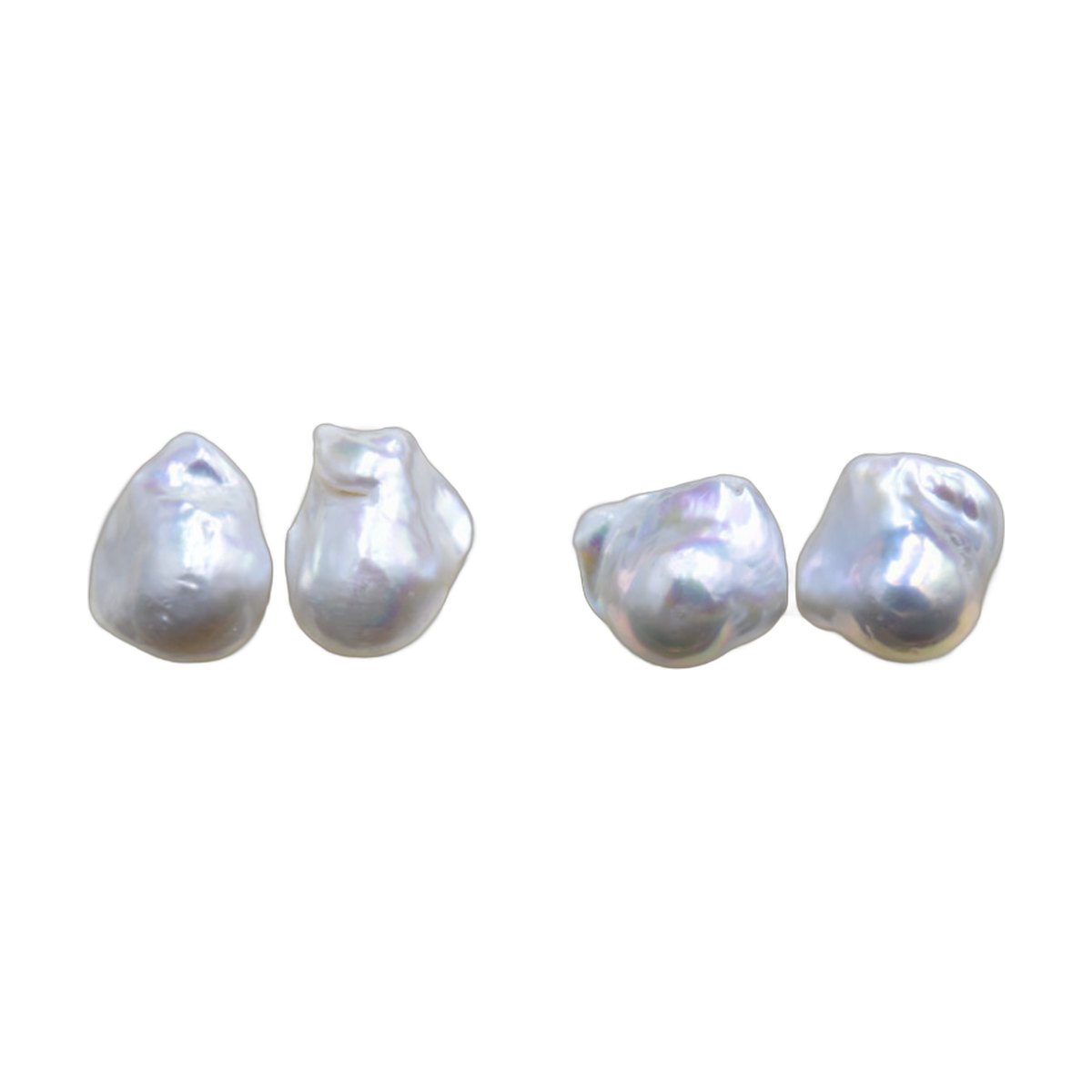 Baroque Pearl Stud Earrings Tail Bead