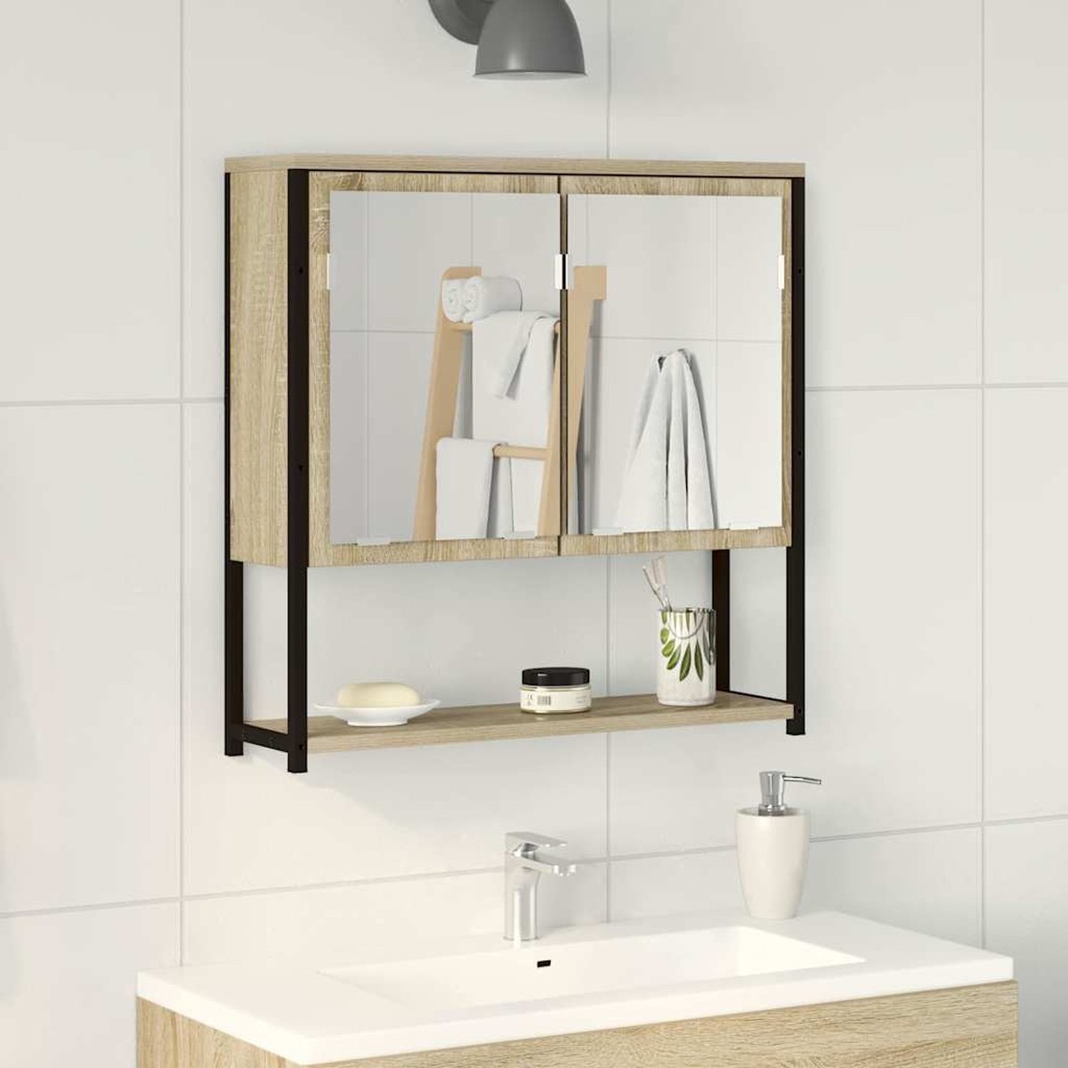 Bathroom Mirror Door Beige 60 X 16