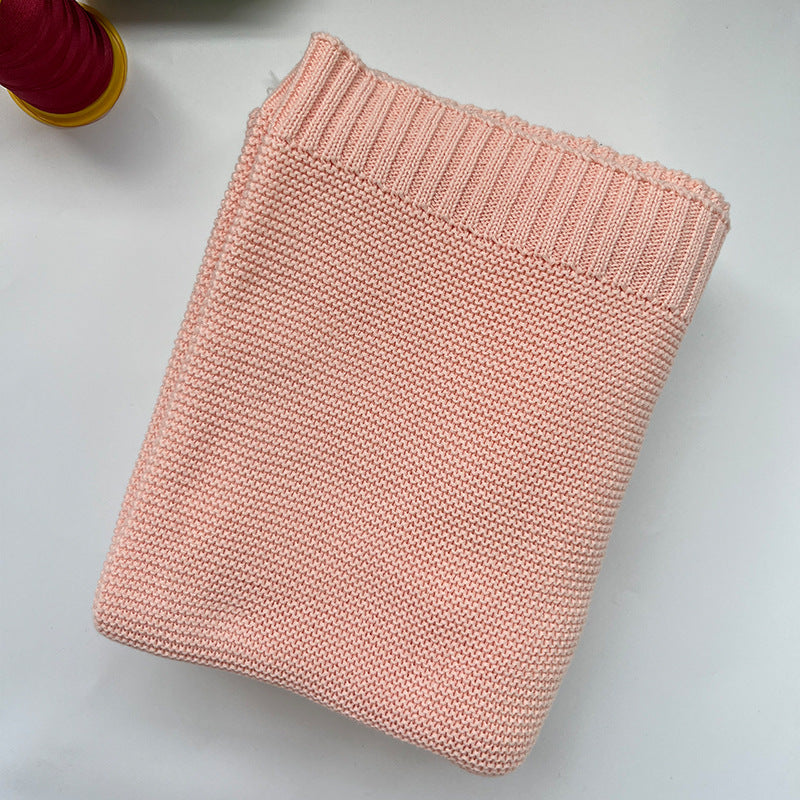 Knitted Cotton Swaddle with Overlock Edge