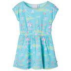 Girls' Light Blue Print Dress
