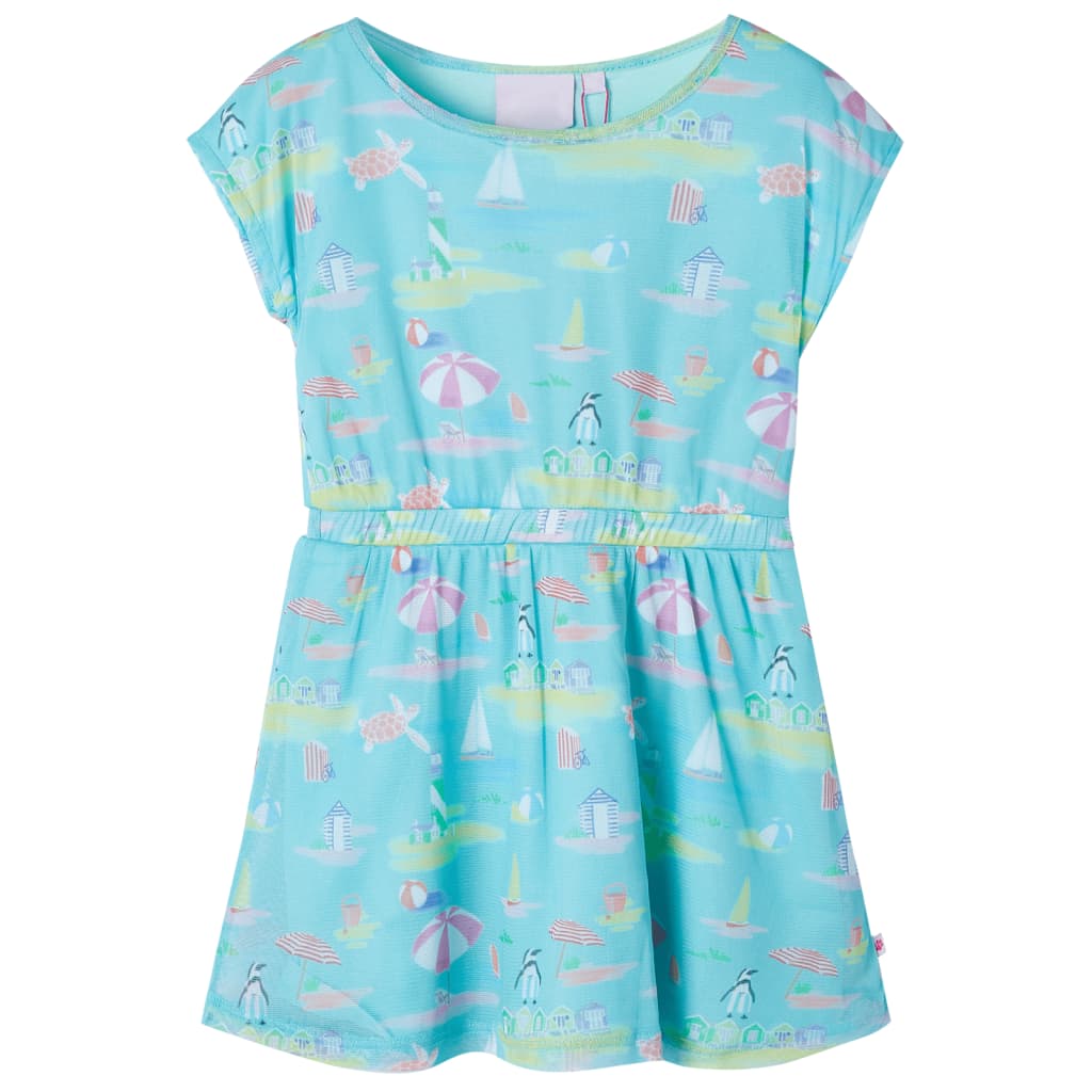 Girls' Light Blue Print Dress