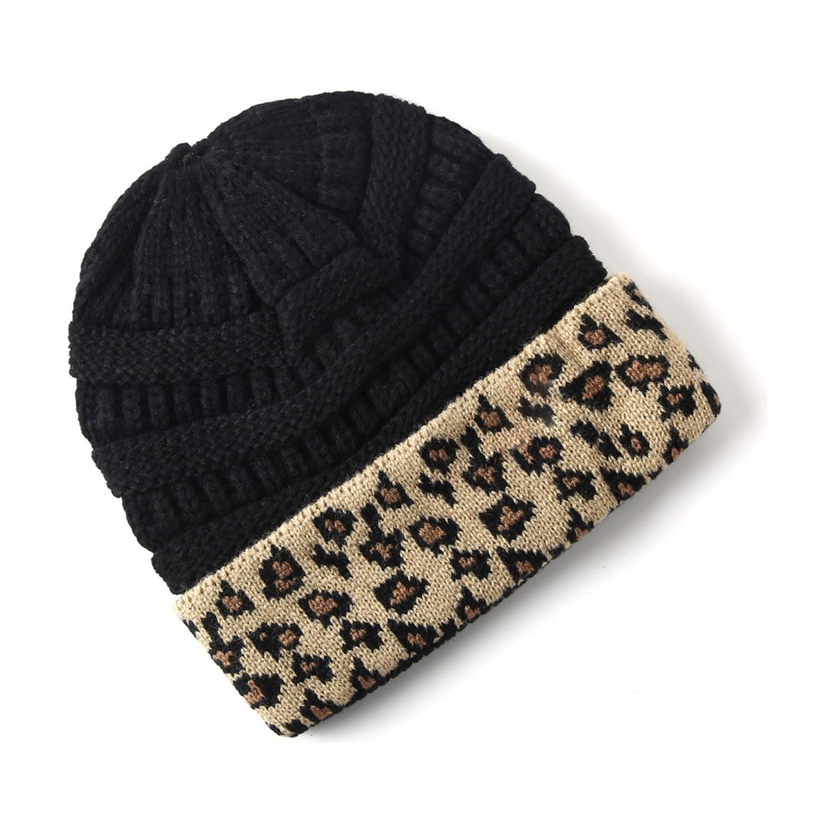 Beanie Warm Leopard Print Knitted Hat
