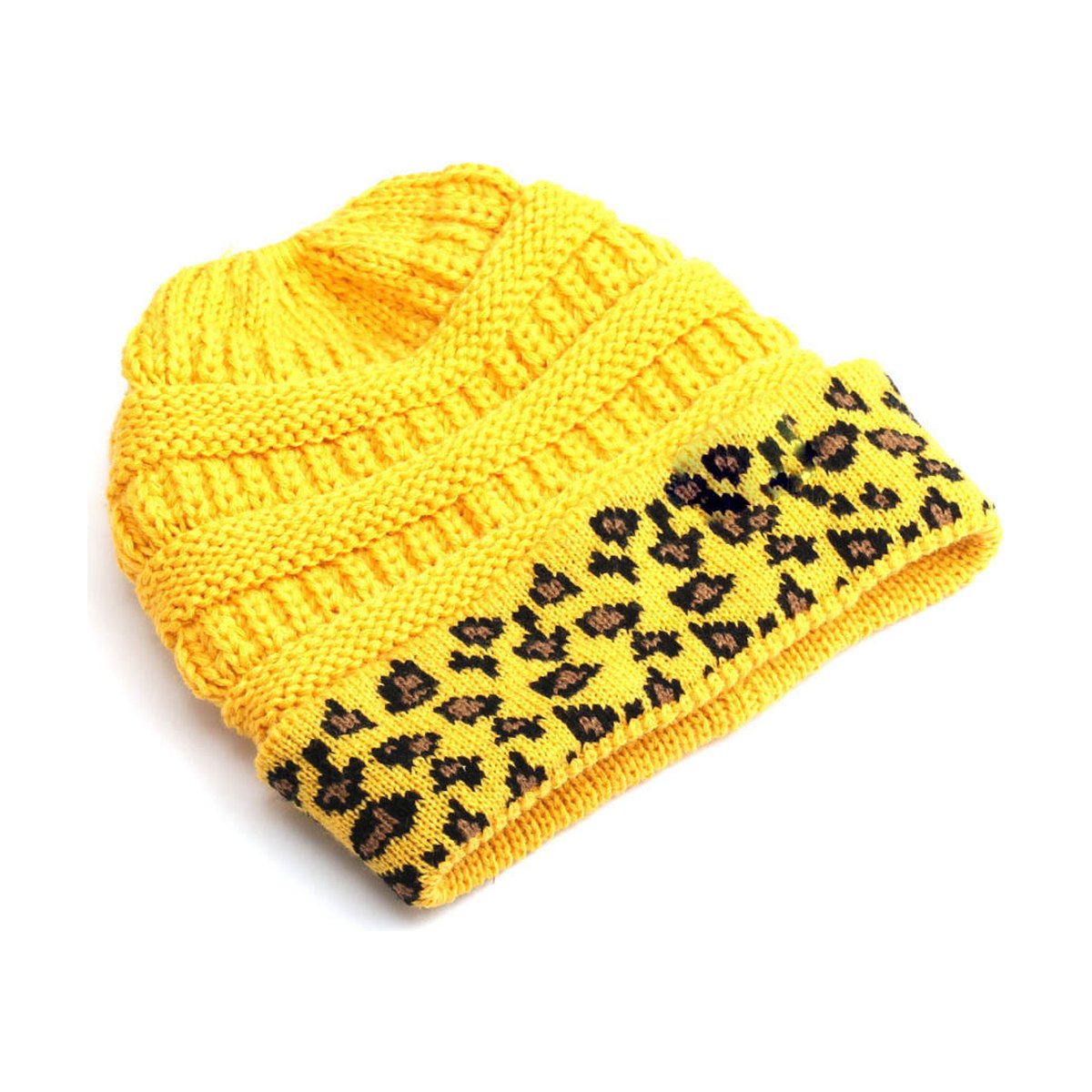 Beanie Warm Leopard Print Knitted Hat