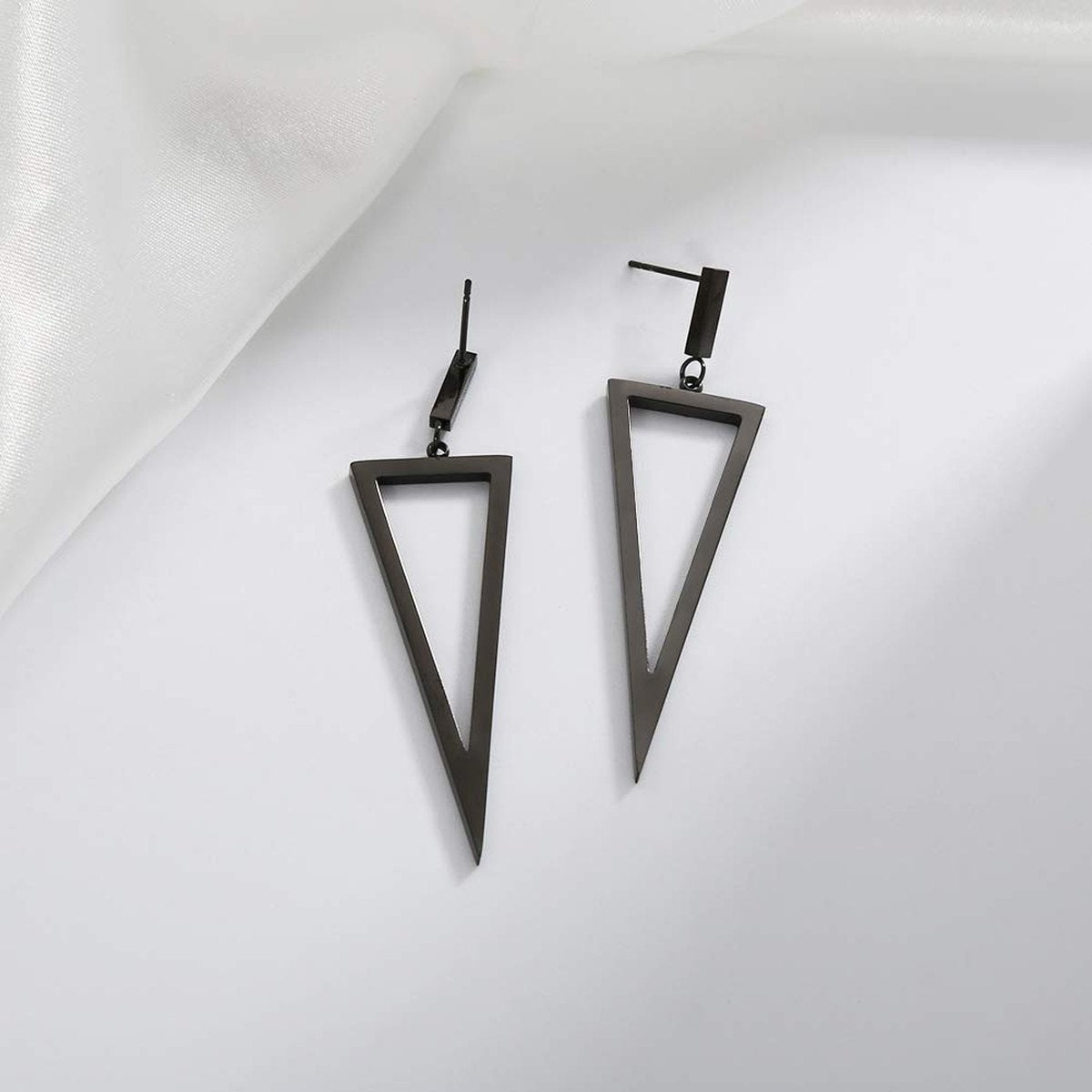 Black Triangle Earrings