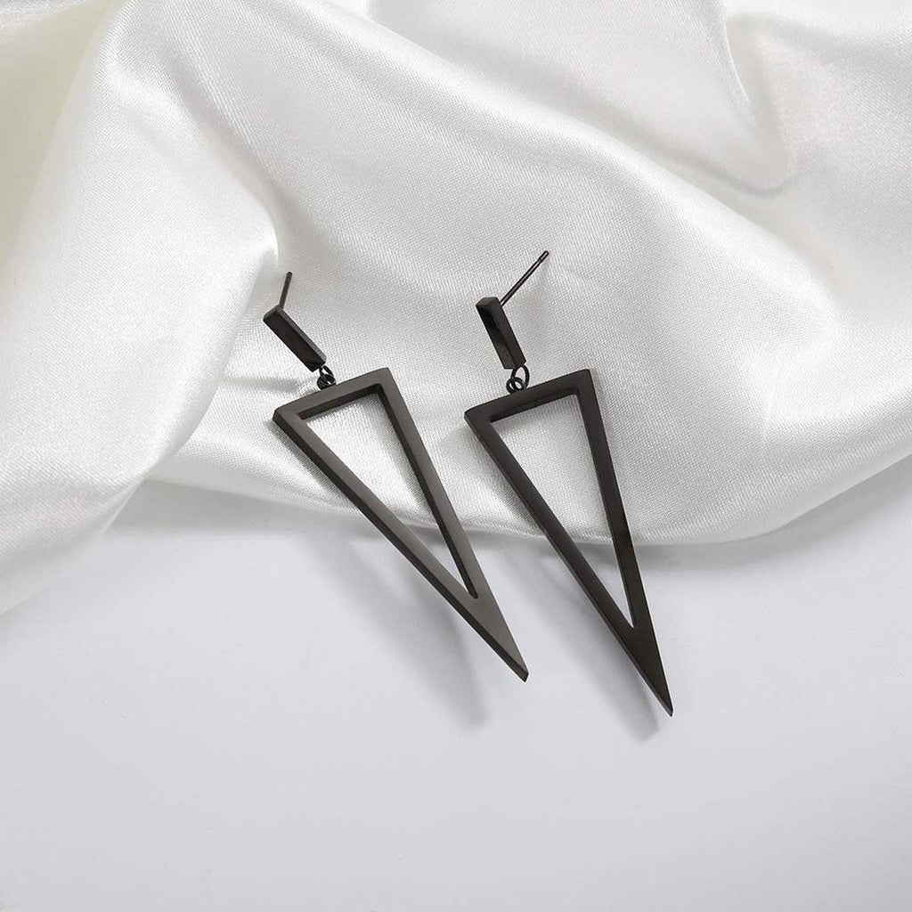 Black Triangle Earrings