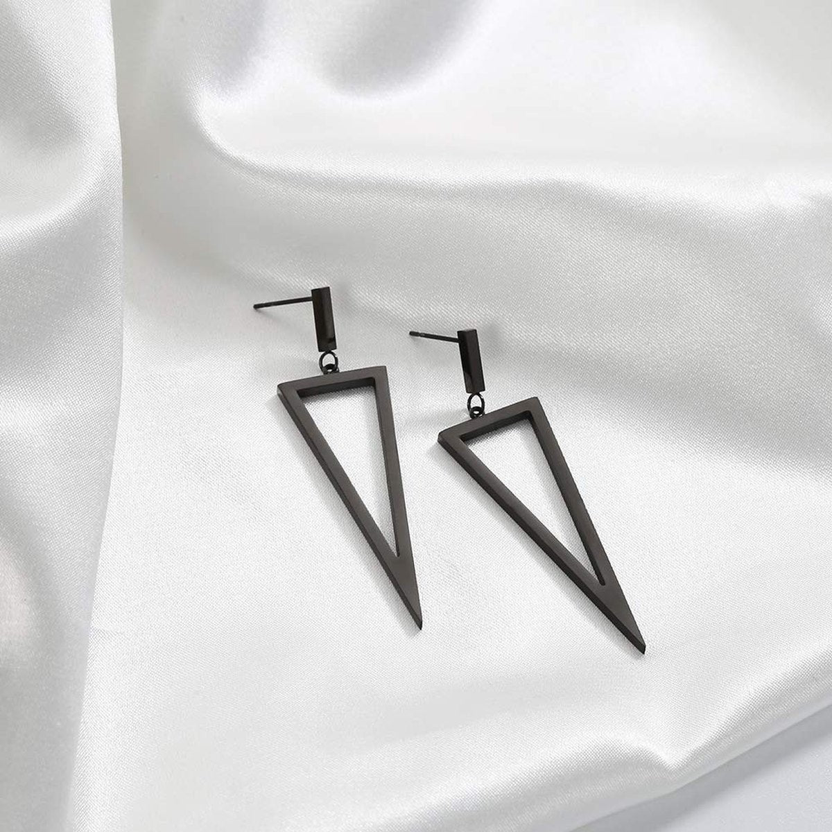 Black Triangle Earrings