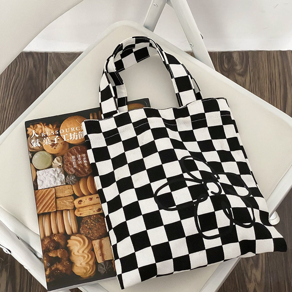 Black White Small Handbag Canvas