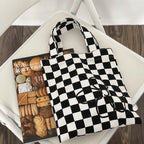 Black White Small Handbag Canvas