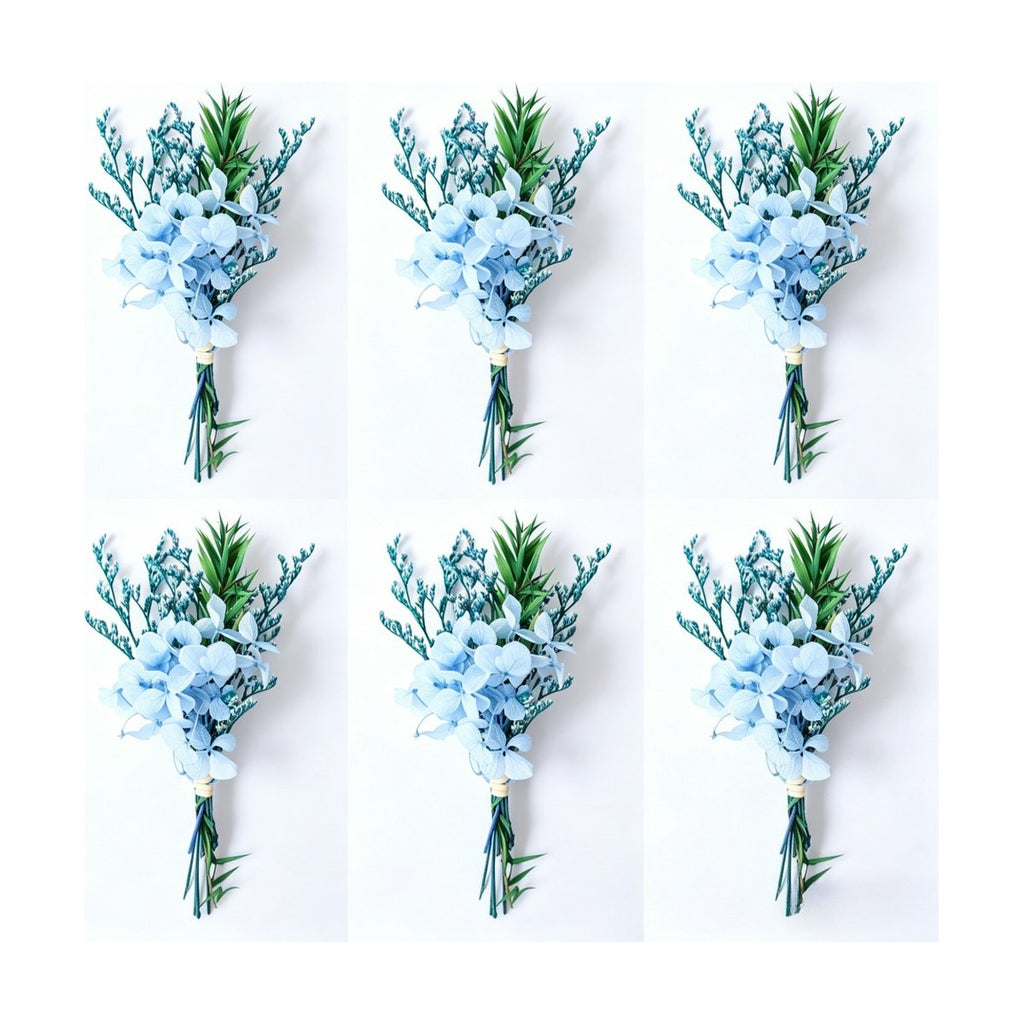 Blue Hydrangea Mini Bouquets, 6 Pieces