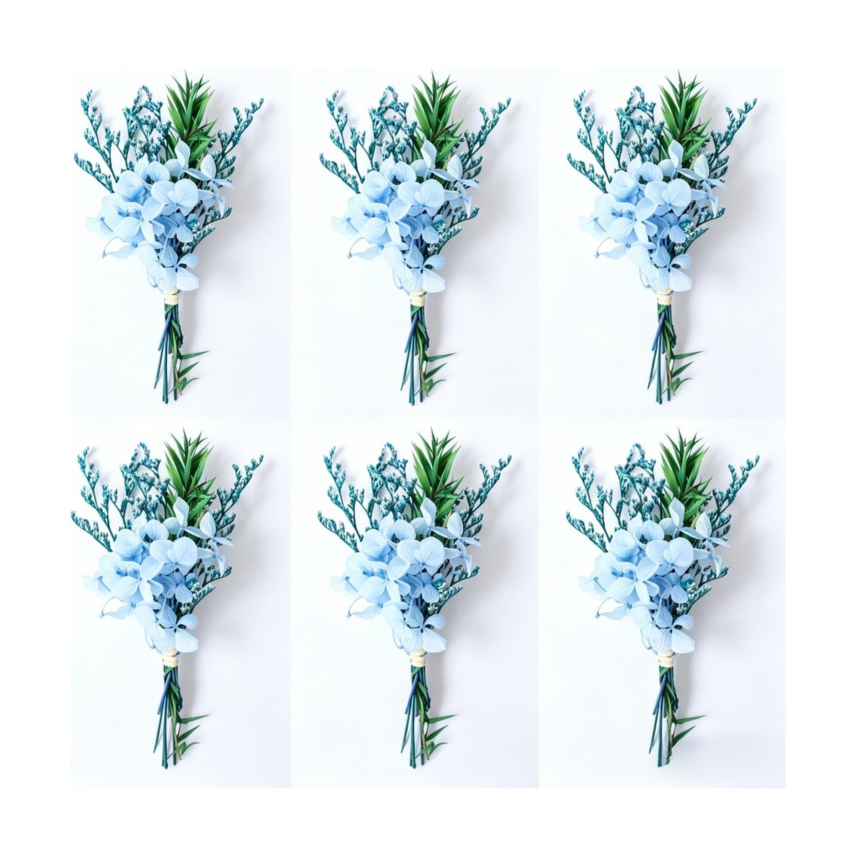 Blue Hydrangea Mini Bouquets, 6 Pieces