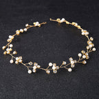 Bride Hair Accessories Pearl Rhinestone Headband White
