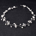 Bride Hair Accessories Pearl Rhinestone Headband White