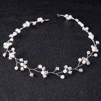Bride Hair Accessories Pearl Rhinestone Headband White
