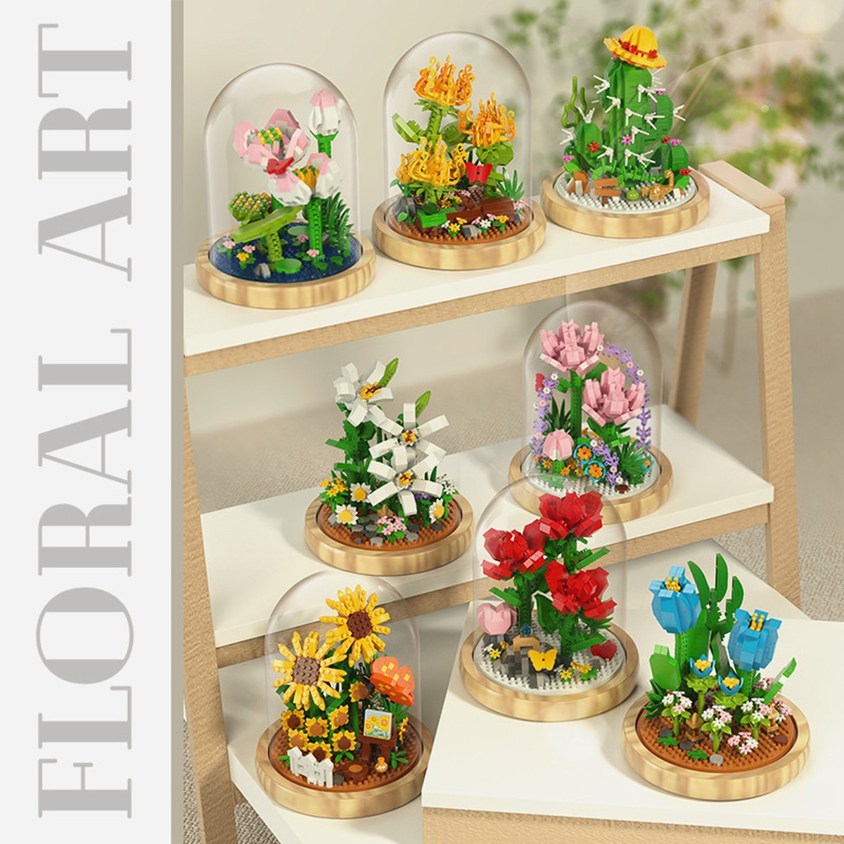 Building Blocks Bouquet Rose Sunflower Tiny Particles