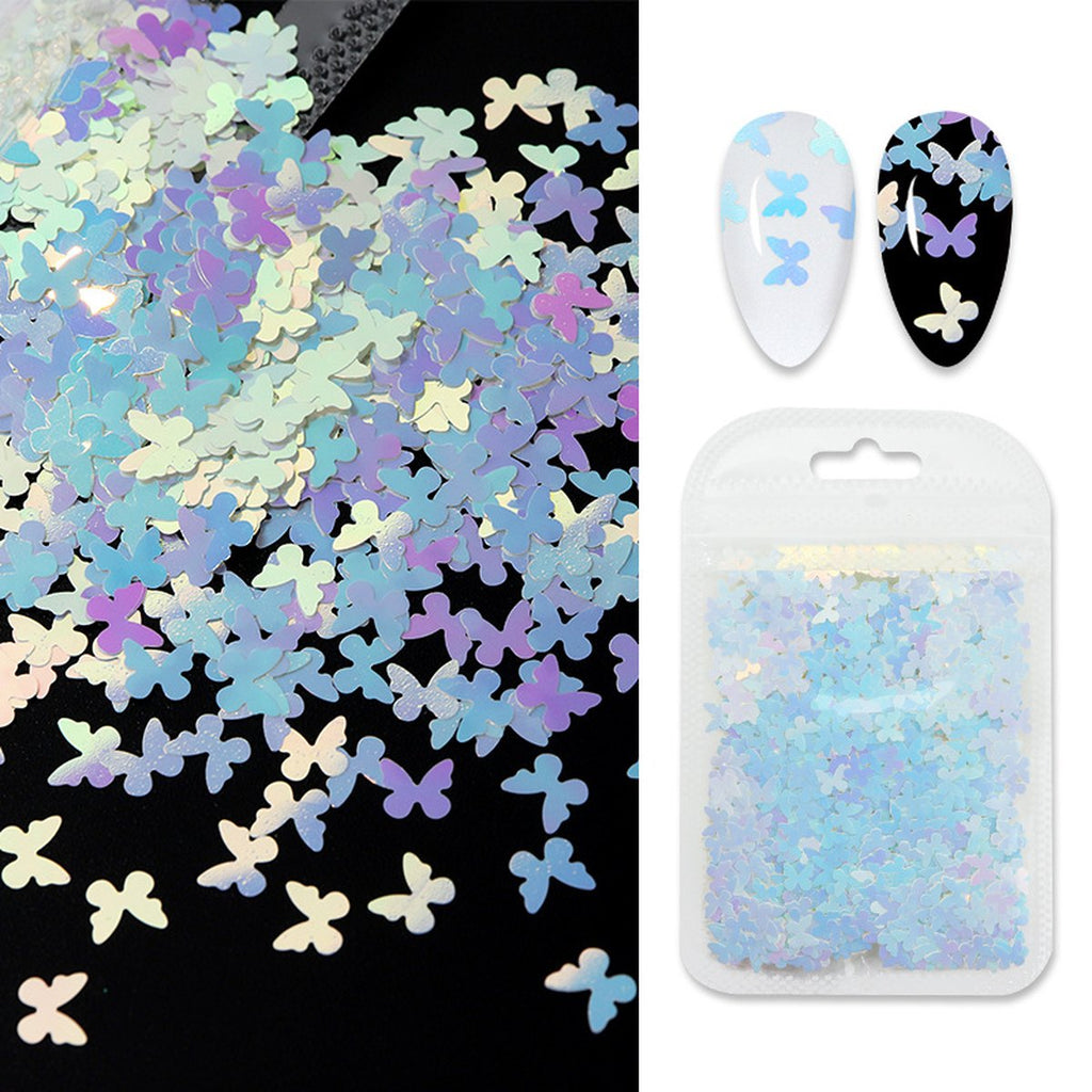 Butterfly Flower Nail Art Sequins Crystal Glue