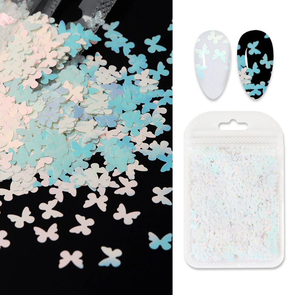 Butterfly Flower Nail Art Sequins Crystal Glue