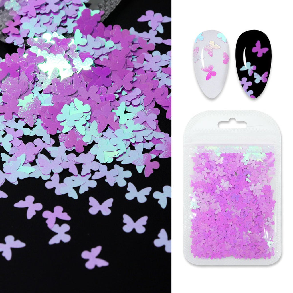 Butterfly Flower Nail Art Sequins Crystal Glue
