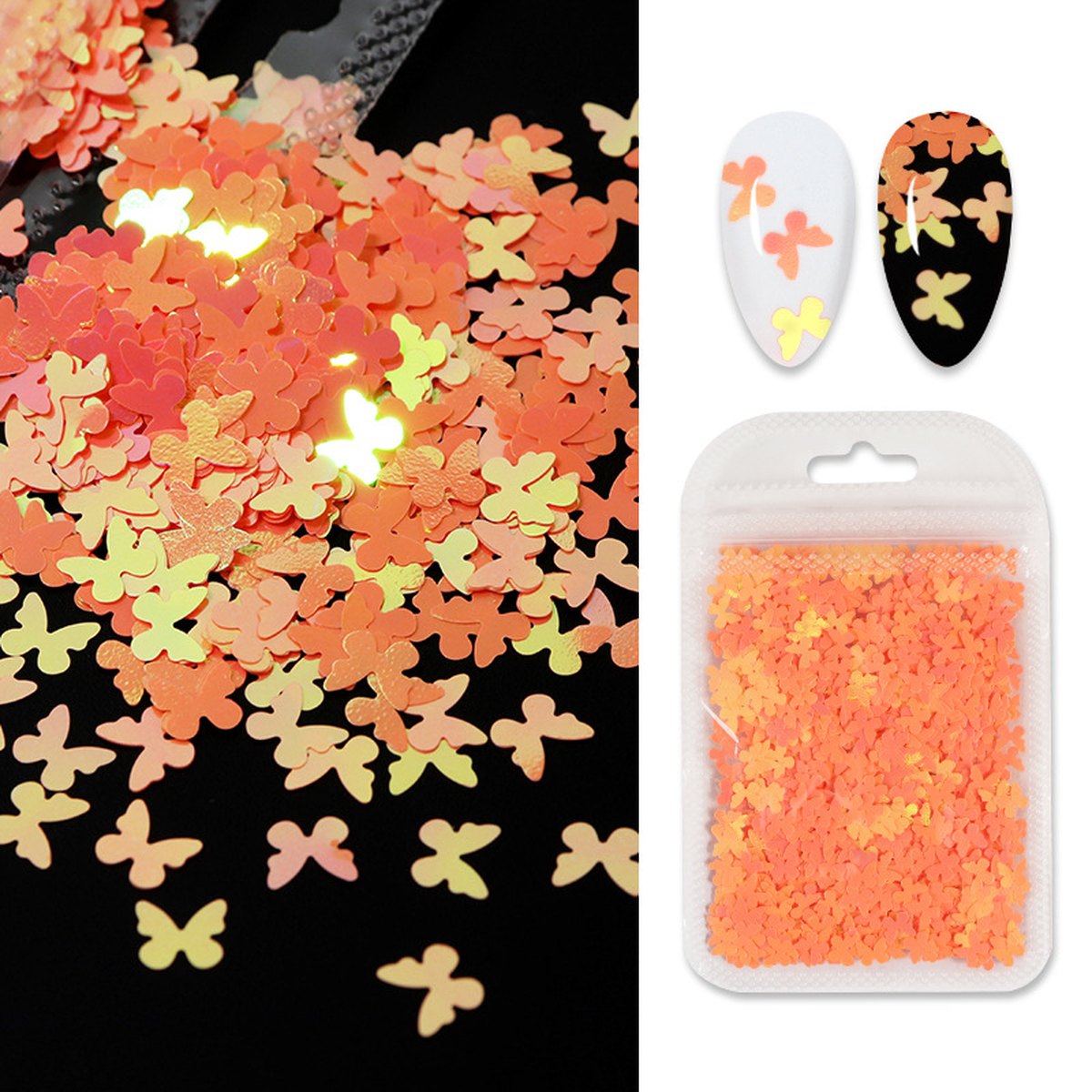 Butterfly Flower Nail Art Sequins Crystal Glue