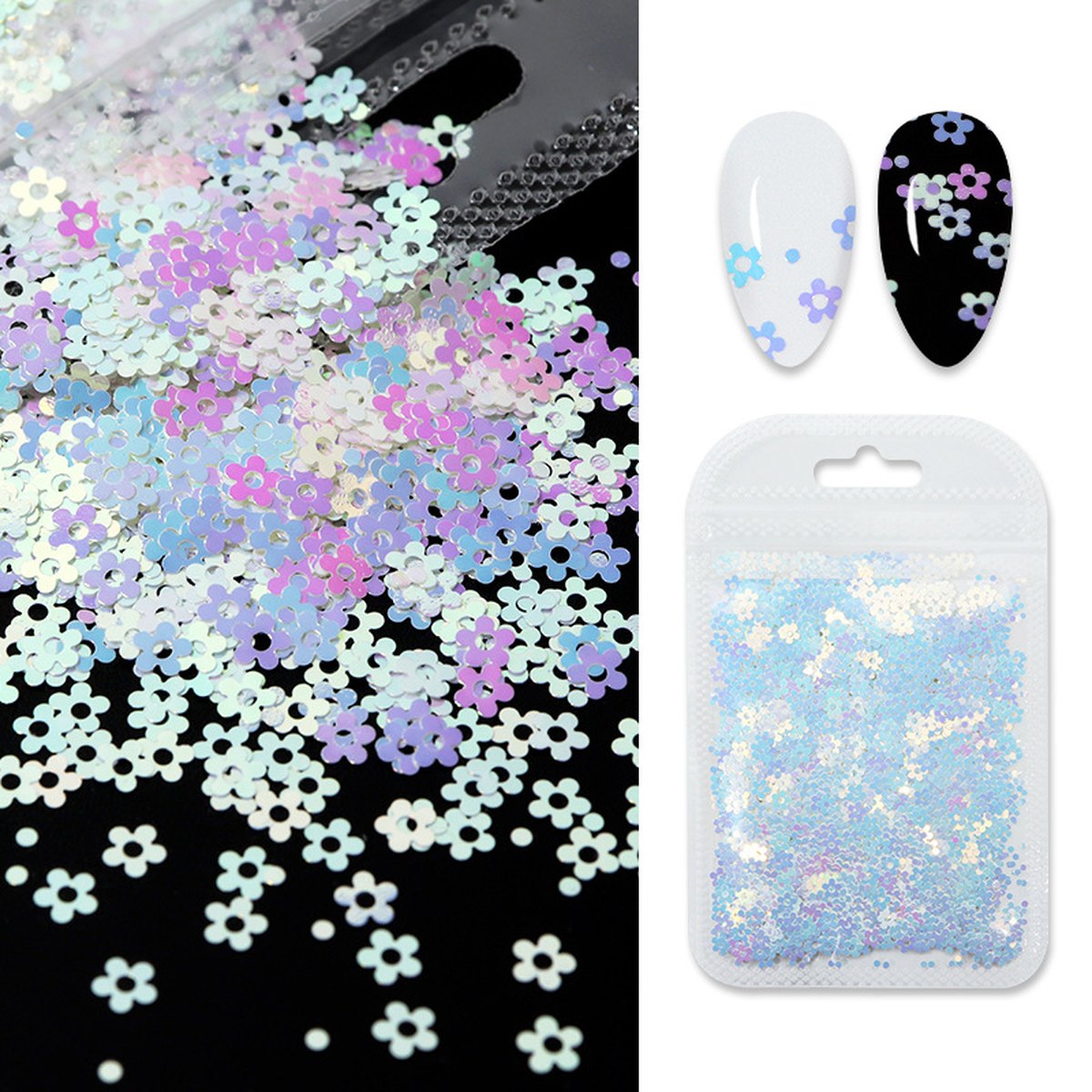 Butterfly Flower Nail Art Sequins Crystal Glue
