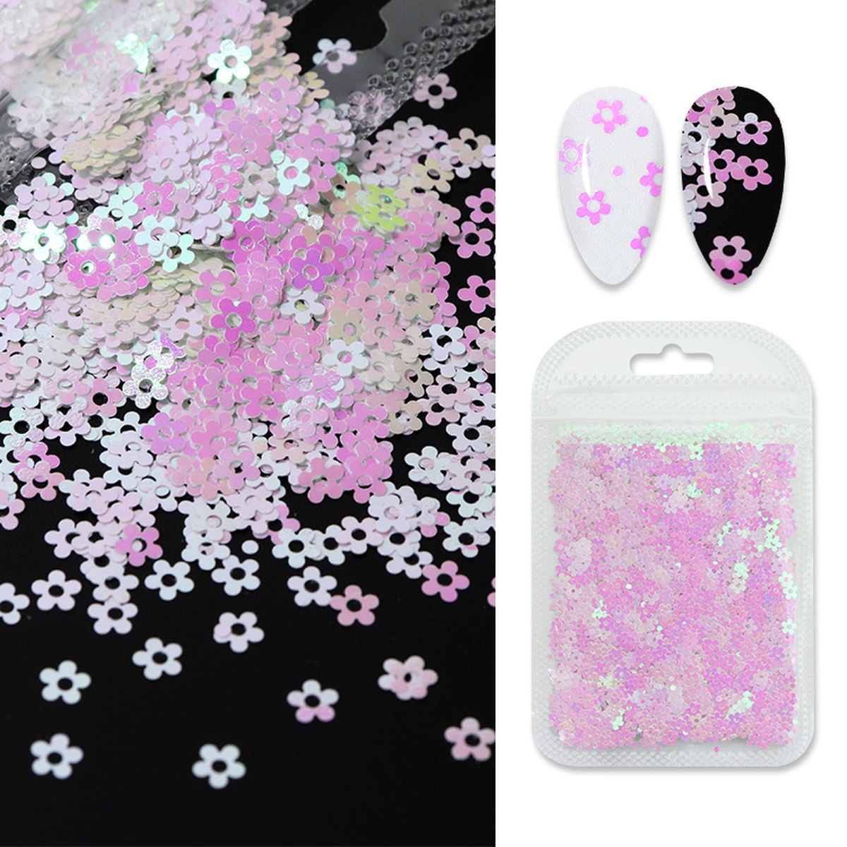 Butterfly Flower Nail Art Sequins Crystal Glue