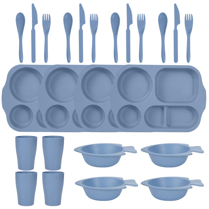 Student Cafeteria Dinner Plate Bowl Cup Utensil