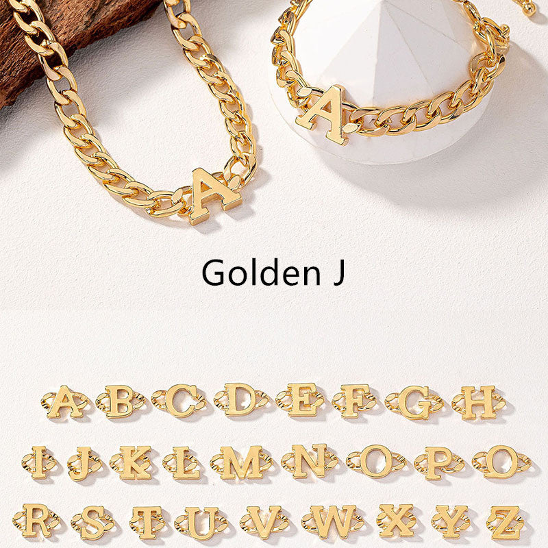 Initial Necklace & Bracelet Set