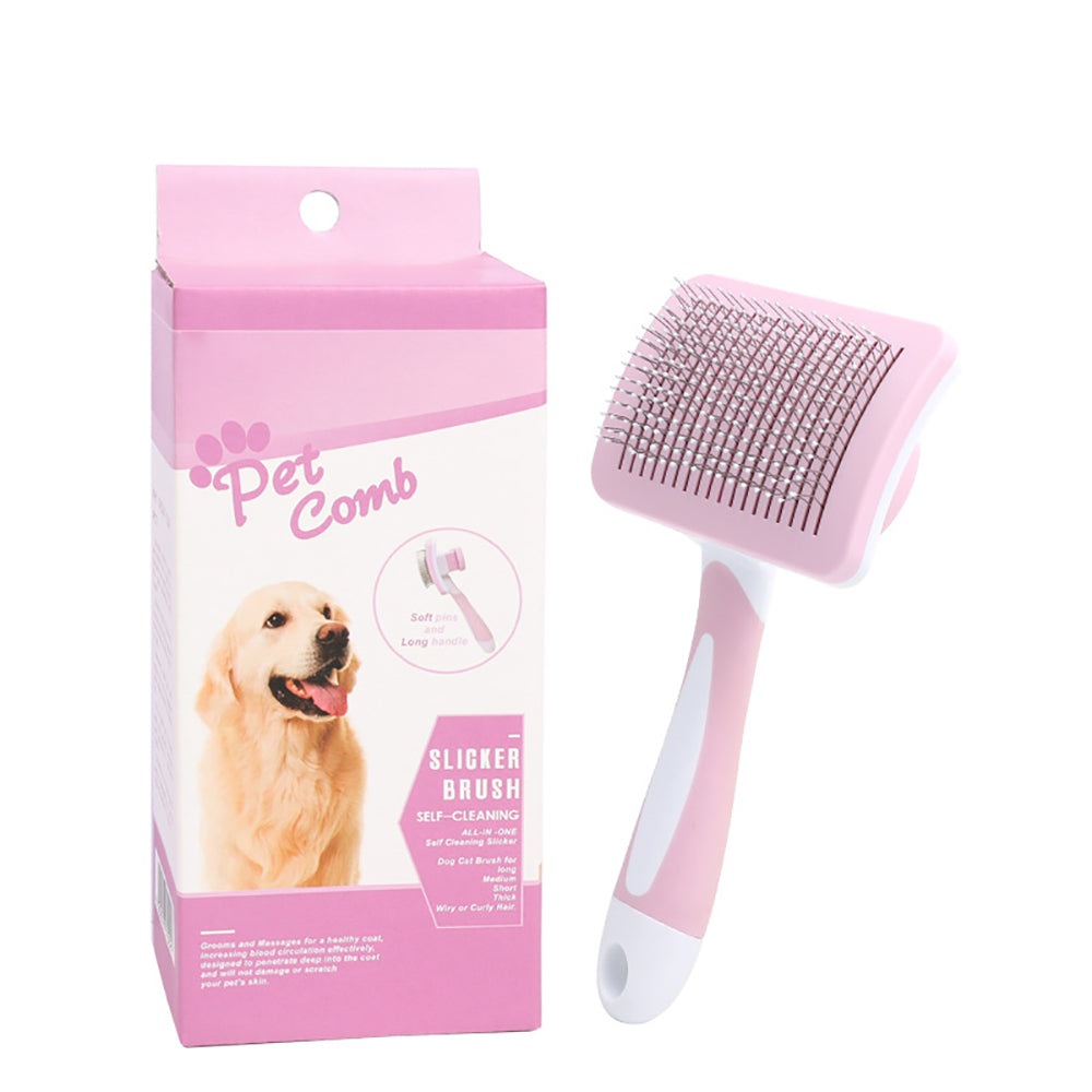 Self Cleaning Slicker Brush Dogs Cats Pets-one