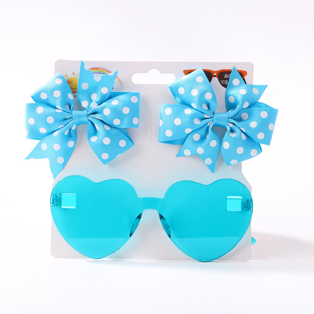 Kids' Bow Hair Clip and Sunglasses Set