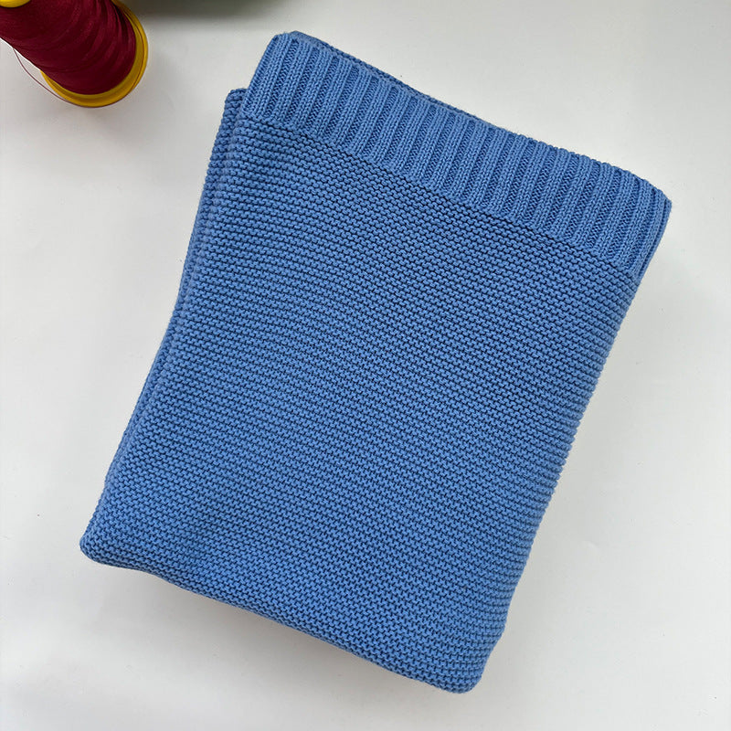 Knitted Cotton Swaddle with Overlock Edge