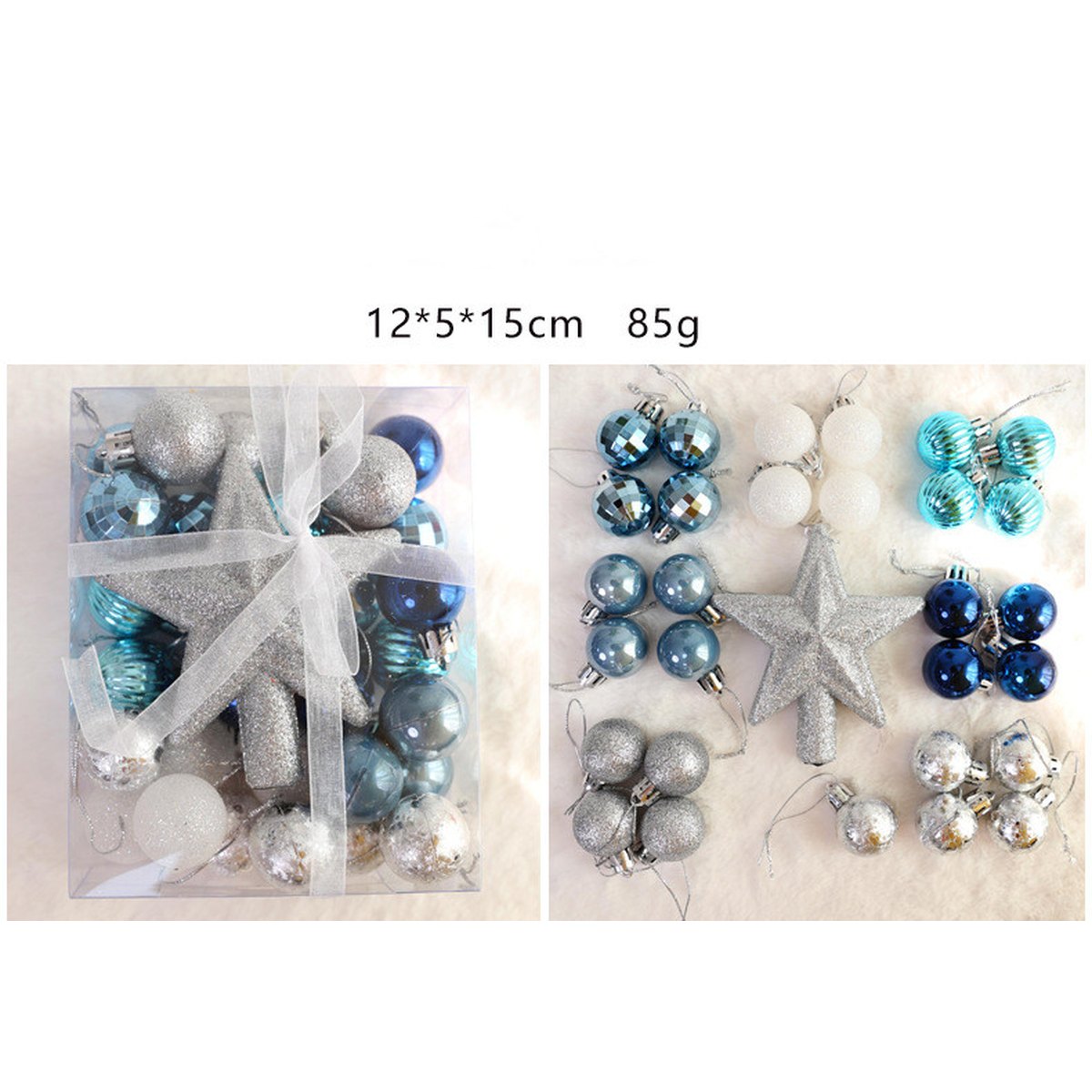 Bauble Ornament Set, Blue or Pink