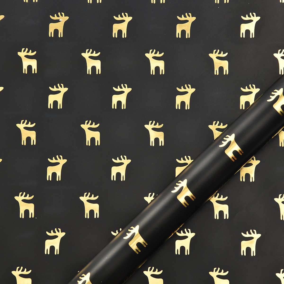 Black & Gold Christmas Wrapping Paper, 50 x 70 cm