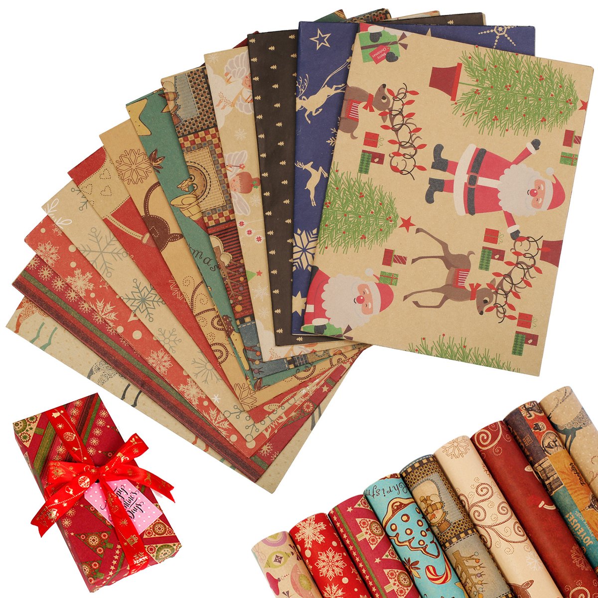 Brown Kraft Gift Wrap Set