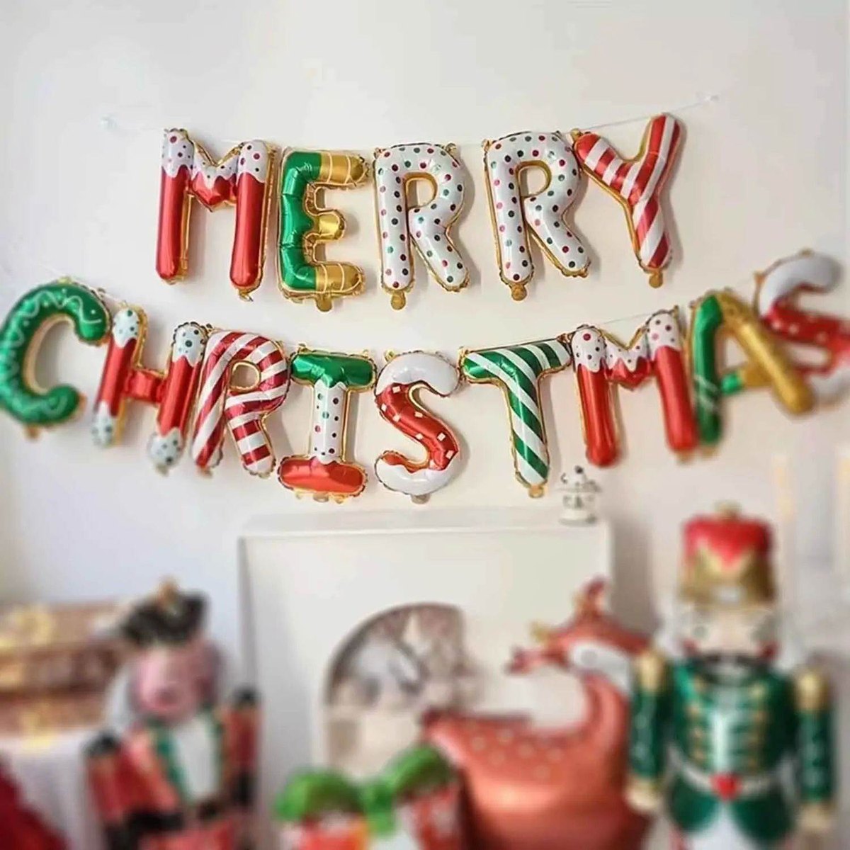 Christmas Foil Balloon Banner (14 pcs)