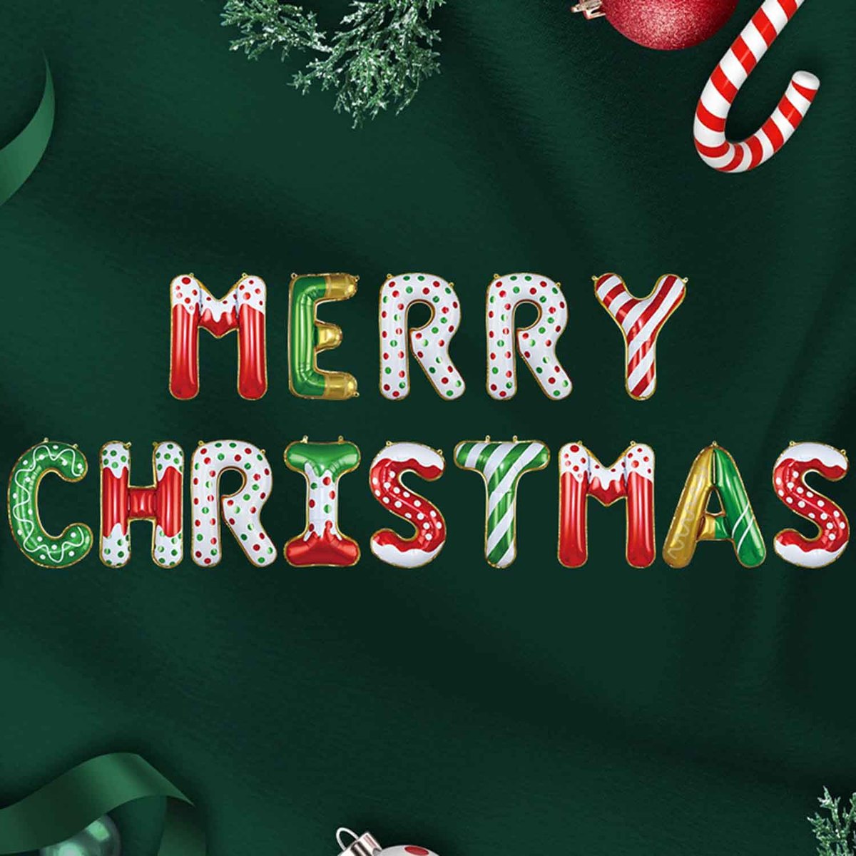 Christmas Foil Balloon Banner (14 pcs)