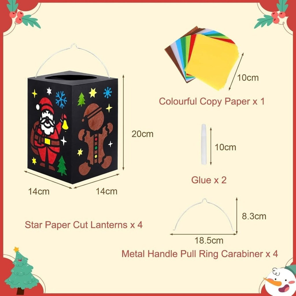Christmas Paper Lantern Craft Kit (4 pcs)