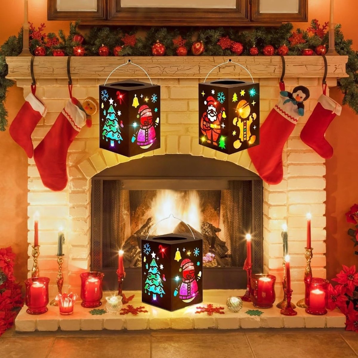 Christmas Paper Lantern Craft Kit (4 pcs)