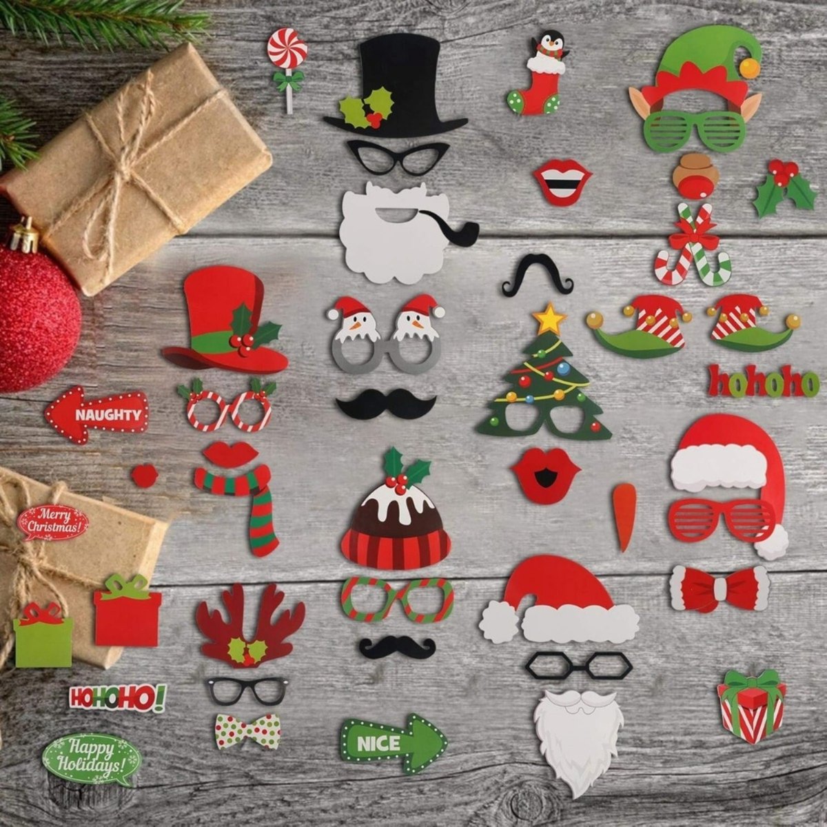 Christmas Photo Booth Props (49 pcs)