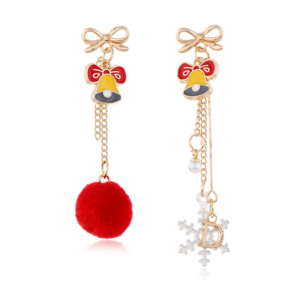 Christmas Pompom Tassel Earrings