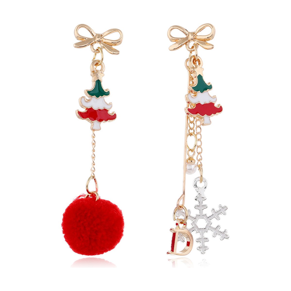 Christmas Pompom Tassel Earrings