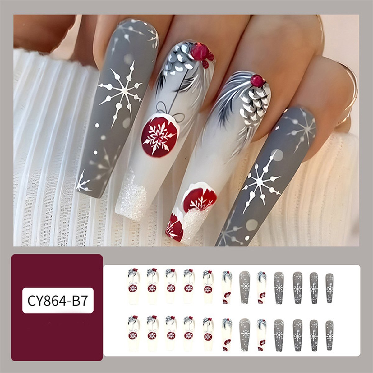 Christmas Press-On Nails (24 pcs)